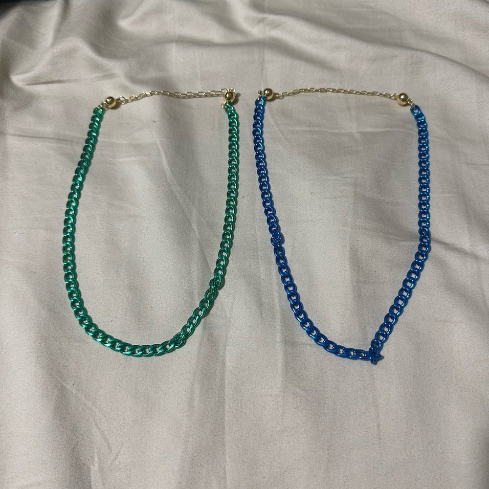 Metallic necklaces